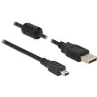 Delock USB-kabel USB 2.0 USB-A stekker, USB-mini-B stekker 1.50 m Zwart 84913
