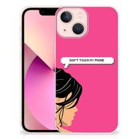 iPhone 13 mini Silicone-hoesje Woman Don't Touch My Phone - thumbnail