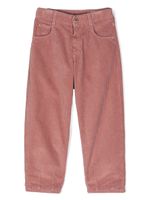 Brunello Cucinelli Kids pantalon en velours côtelé à coupe droite - Rose