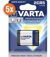 Voordeelpak van 5 x Varta Photo Lithium batterijen 2CR5 - thumbnail
