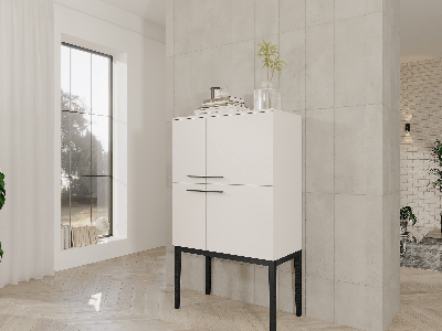 Commode LUCIENNE 4 deuren kasjmier/zwart