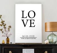Liefdeposter canvas schilderij