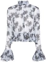 ROTATE BIRGER CHRISTENSEN blouse volantée à fleurs en dentelle - Bleu