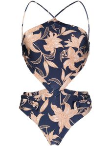 PatBO maillot de bain à fleurs - Bleu