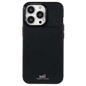 Saii Carbon Fiber iPhone 13 Pro Max TPU Case - Zwart