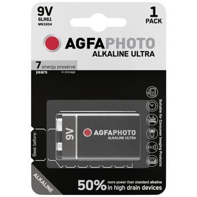 AgfaPhoto Ultra 6LR61 9V batterij (blok) Alkaline 9 V 1 stuk(s)
