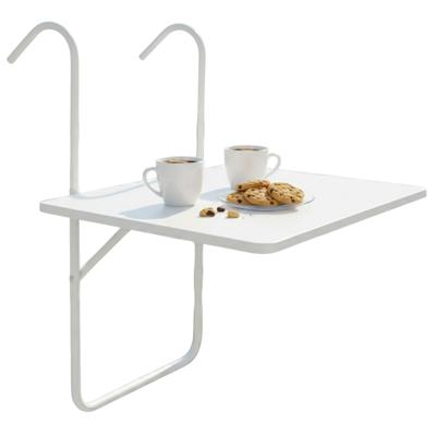 Gerimport Balkontafel - wit - inklapbaar tafeltje - voor een balkon railing - 60 x 40 cm