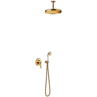 Regendouche set Tres Clasic | Inbouw | Mengkraan | 2-weg | Vintage | 24k Goud glans