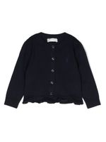 Ralph Lauren Kids cardigan à logo brodé - Bleu