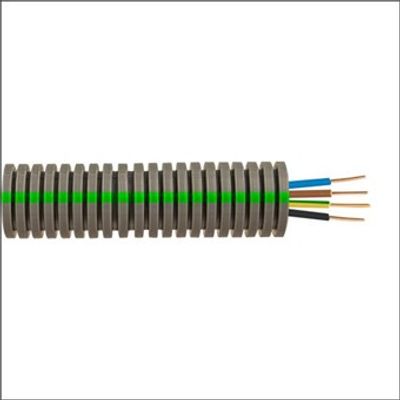 Pipelife Preflex flex 16mm met 3x2,5mm + 1x1,5mm Bruin Blauw Geel/Groen en 1x zwart Rol 100 meter