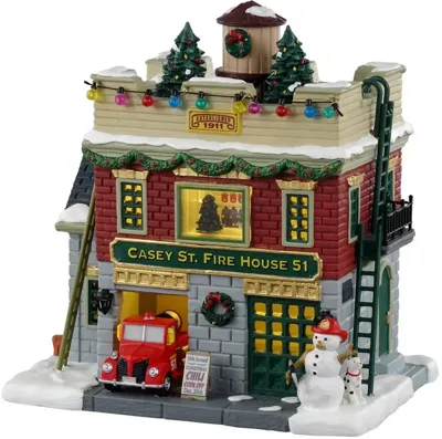 Lemax casey st. firehouse 51 verlicht kersthuisje Jukebox Junction 2023