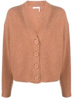 See by Chloé cardigan en maille nervurée - Marron