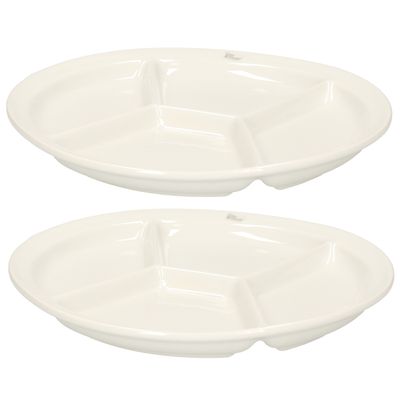 Cosy & Trendy 10x stuks Fonduebord/gourmetbord wit 4-vaks rond 26 cm Cosy & Trendy 10x stuks Fonduebord/gourmetbord wit 4-vaks rond 26 cm