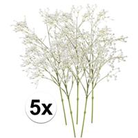 Kunstbloem Gipskruid - 5x - 68 cm - wit - losse tak - kunst zijdebloem - Gypsophila