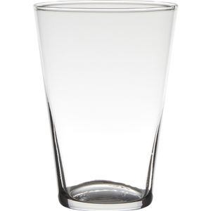 Transparante home-basics conische vaas/vazen van glas 20 x 14 cm