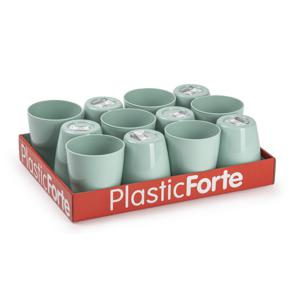 Plasticforte Drinkglazen - 24x - mintgroen - kunststof - 400 ml - herbruikbaar - waterglazen