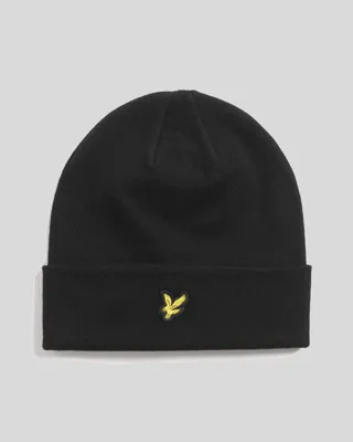 Lyle & Scott Merino Wool Blend Muts Heren Zwart - Maat One Size - Kleur: Zwart | Soccerfanshop