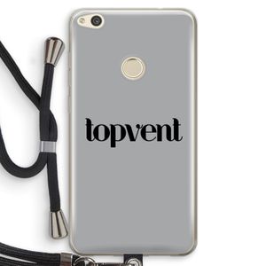 Topvent Grijs Zwart: Huawei Ascend P8 Lite (2017) Transparant Hoesje met koord