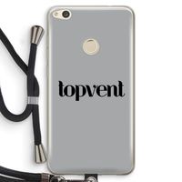 Topvent Grijs Zwart: Huawei Ascend P8 Lite (2017) Transparant Hoesje met koord