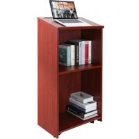 VEVOR Sta-bureau lessenaar 60 x 36 x 120 cm, podiumstandaard met breed leesoppervlak en opbergplank, sta-bureau voor kerk, kantoor, school, zwart podium 30 kg draagvermogen bruin