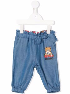 Moschino Kids pantalon TENCEL™ à imprimé Teddy Bear - Bleu