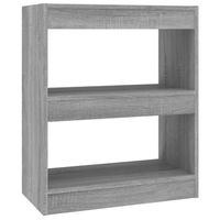 The Living Store Boekenkast/kamerscherm 60x30x72 cm grijs sonoma eikenkleurig - Kast