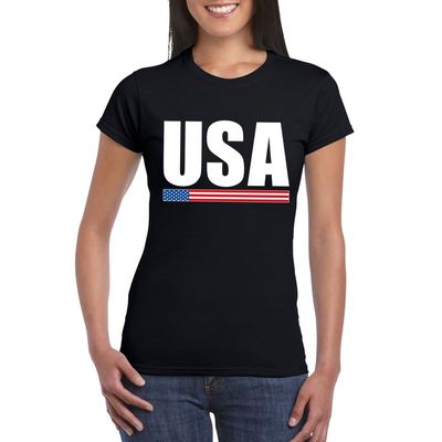 Zwart USA supporter t-shirt voor dames