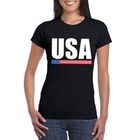 Zwart USA supporter t-shirt voor dames
