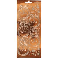 Creotime foliestickers Kerstversiering 51 stuks brons - thumbnail