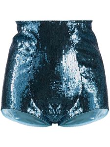 Dolce & Gabbana culotte brodée de sequins à taille haute - Bleu