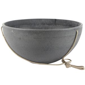 Hangende bloempot/plantenpot schaal van gerecycled kunststof donkergrijs D35 en H17 cm - Plantenpotten