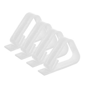 Tafelkleed klemmen - 8x stuks - wit - kunststof - 5 x 3 x 1 cm - buiten tafel klemmen