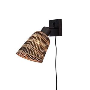 GOOD&MOJO Wandlamp Java - Bamboe Zwart|Naturel - Ø15cm