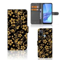 OPPO A53 | OPPO A53s Hoesje Gouden Bloemen