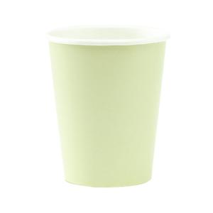 Feestbekers met hoesjes - 8x - mintgroen - papier - 250ml