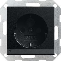 Stopcontact LED nachtlicht mat zwart Gira standaard 55