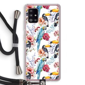 Bloemen tukan: Samsung Galaxy A51 5G Transparant Hoesje met koord