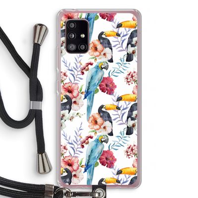 Bloemen tukan: Samsung Galaxy A51 5G Transparant Hoesje met koord