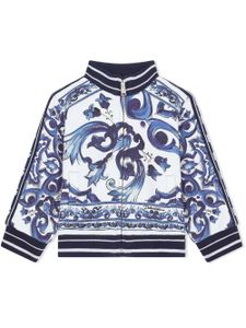 Dolce & Gabbana Kids sweat à imprimé Majolica - Blanc