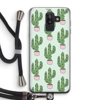 Cactus Lover: Samsung Galaxy J8 (2018) Transparant Hoesje met koord