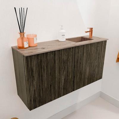 Toiletmeubel Mondiaz Joya Dlux | 80 cm | Meubelkleur Shadow | Faye wastafel Arena Wasbak Rechts | 1 kraangat