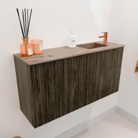 Toiletmeubel Mondiaz Joya Dlux | 80 cm | Meubelkleur Shadow | Faye wastafel Arena Wasbak Rechts | 1 kraangat