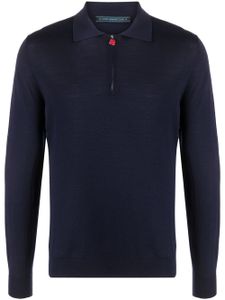 Kiton polo en laine à col zippé - Bleu