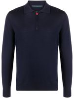 Kiton polo en laine à col zippé - Bleu