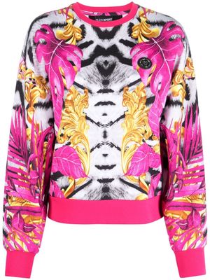 Plein Sport sweat à logo imprimé au dos - Rose