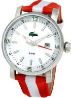 Lacoste horlogeband 2010439 / LC-12-1-14-0040 Leder Multicolor 22mm + oranje stiksel - thumbnail