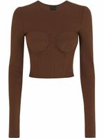 Dolce & Gabbana haut-corset à manches longues - Marron - thumbnail