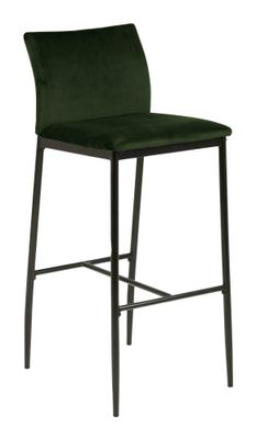 Bendt Barkruk 'Nuna' Velvet, kleur Olijfgroen (zithoogte 77cm)