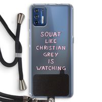 Christian Grey: Motorola Moto G9 Plus Transparant Hoesje met koord