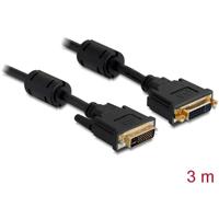 Delock 83108 DVI-kabel DVI Verlengkabel DVI-I 24+5-polige stekker, DVI-I 24+5-polige bus 3.00 m Zwart Met Ferrietkern - thumbnail